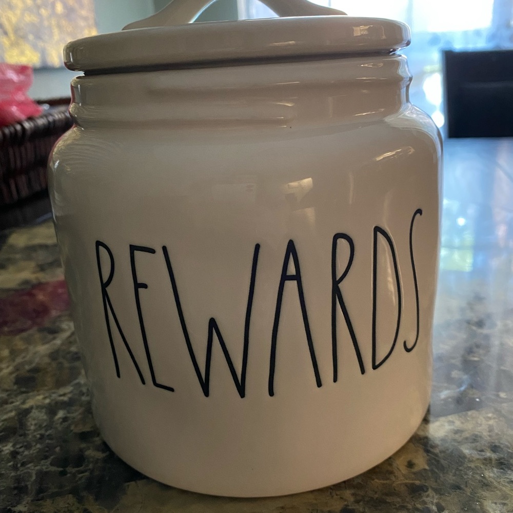 Rae Dunn Ceramic Rewards canister